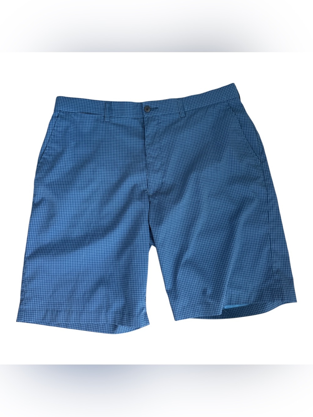 Grand Slam Men's Blue Performance Checkered Golf Shorts